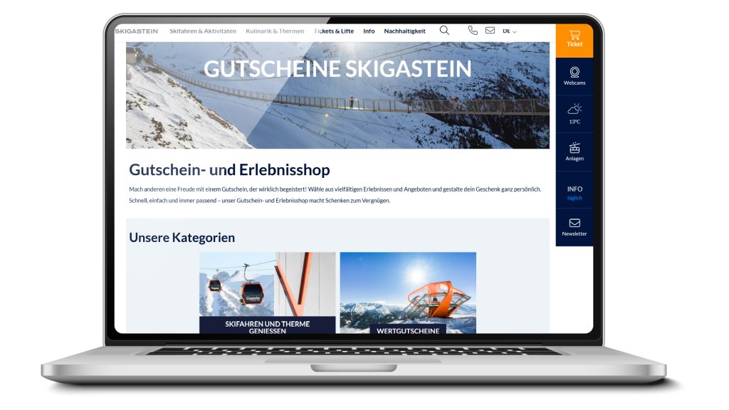 Digitales Ticketsystem für Kombi-Tickets im Tourismus - Skifahren und Therme Gastein